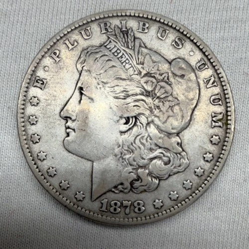 Morgan Silver Dollar early 1878 8 tail feather $1 Coin 0.9 Fineness