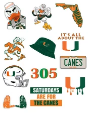 NCAA Miami Hurricanes ACC College Stickers
