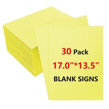 30 Pack 13.4x17" Corrugated Plastic Yard Signs, 0.16Inch Thick Corrugated Pla...