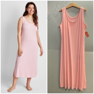Women's State of Day Ribbed Modal Blend Tank Long Nightgown Sleeveless size XL