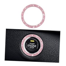 Car Bling Engine Start Ring Decal, Sparkling Crystal Rhinestone Auto 1 PC Pink