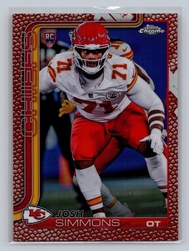 Josh Simmons Rookie Football Leather Refractor 2025 Topps Chrome #304