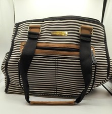 Bananafish Studio Diaper Bag Tote Black And White Striped
