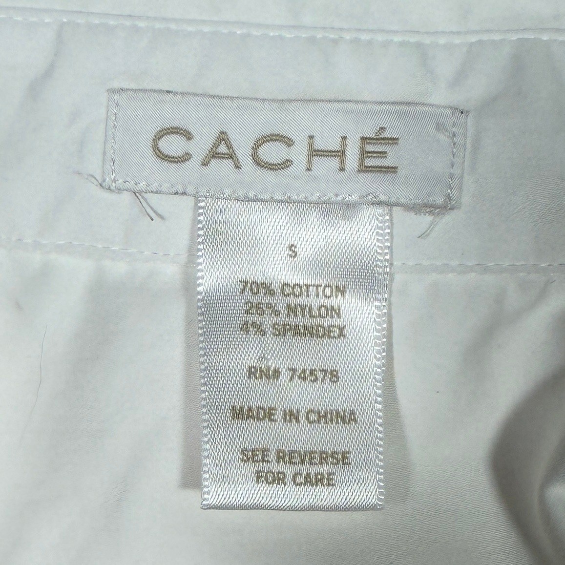 Cache White Studded Collar Button Down Blouse Sma… - image 3