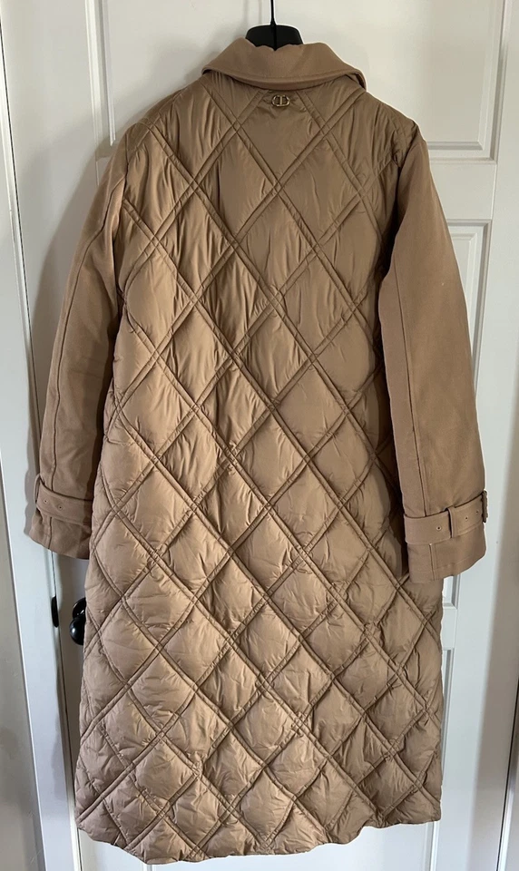 TwinSet Milano 女式 Puffer Trenchcoat 暖米色 S 码 — 第 4/4 张图片