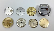 Lot of Bulova Accutron Wrist Watch Dials and case for Parts Repair