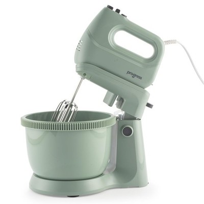 Progress Neutrals 2-in-1 Stand- & Handmixer 300W 5 Geschwindigkeiten Turbo mit Schüssel Grün