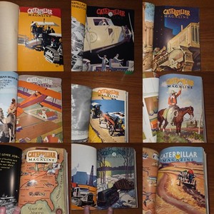 (12) ISSUES  CATERPILLAR TRACTOR MAGAZINES FROM 1930S FARM LITERATURE BROCHURES 