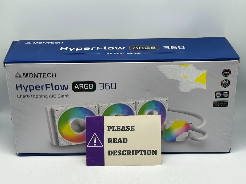 Montech Hyper Flow ARGB 360mm All in One Liquid CPU Cooling Kit - White - READ