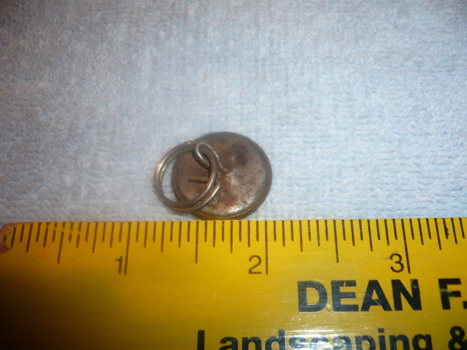 early Levi Strauss & Co. Vintage Work Clothes Overalls Wobble Shank Brass Button - Image 2 of 2