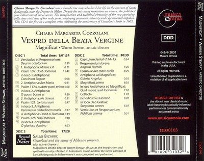 COZZOLANI: VESPRO DELLA BEATA VERGINE NEW CD
