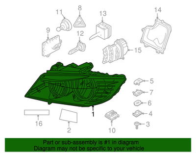 Genuine BMW Headlamp Assembly 63-11-7-240-262 | eBay