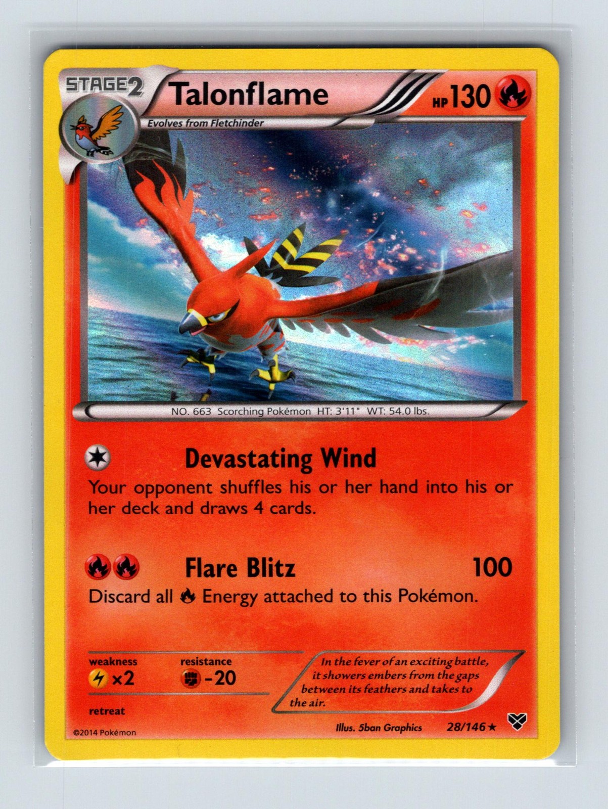 Talonflame 28/146 Holo Rare XY Pokemon Holo Near Mint