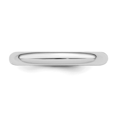 Sterling Silber rhodiniert 3 mm Comfort Fit Größe 10 Band Herren