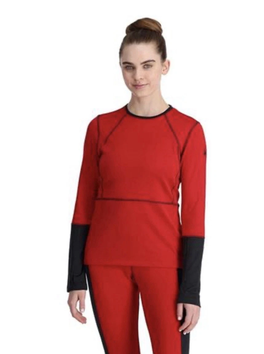 NWT Spyder Thermo Charger Crew Base Layer Top Women’s M Red EXO DRY Ski Outdoor