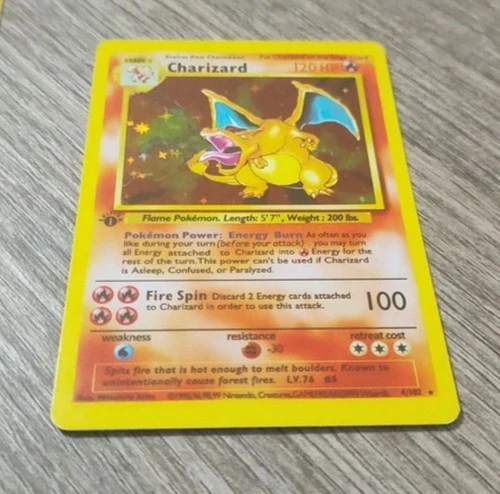 Charizard HOLO 1 Edition ENG 4/102 Base Set Played Stage 2 Not Original