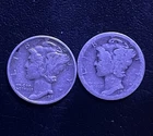 2 Mercury Dimes 90% Silver