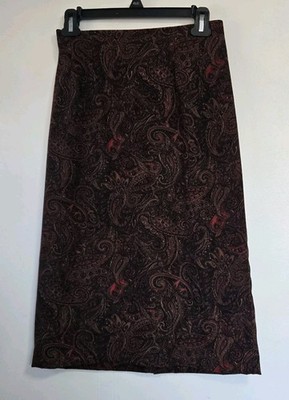 VTG Briggs Skirt Womens 4P Y2K Black Floral Whimsigoth Witchy Fairy Grunge Vamp