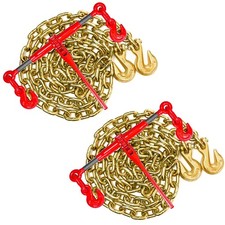 Chain Binder 3/8" -1/2" Grade 70 and 3/8"×10ft Chains Includes (2) Binders an...