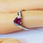 Vintage Sterling Silver Heart Ring 925  Sz6 (56)