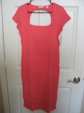 NWT Nine West size XL square neck open back cutout bodycon dress Coral color