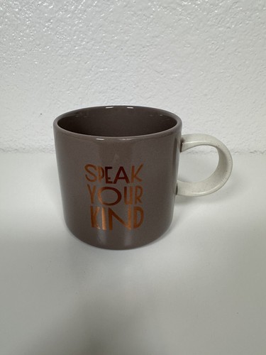 2017 Starbucks Kaffeebecher Speak Your Kind 14 oz Keramik Beige Gold Spell Out