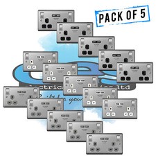 BG Nexus USB Double Socket  Brushed Steel 2 x USB Ports 3.1A Amp (PACK OF 5)