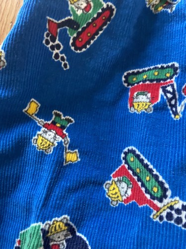 Osh Kosh B’gosh 6/9 Monate Cord-Overall mit Füßen Bauarbeiter Vestbak - Bild 3 von 7