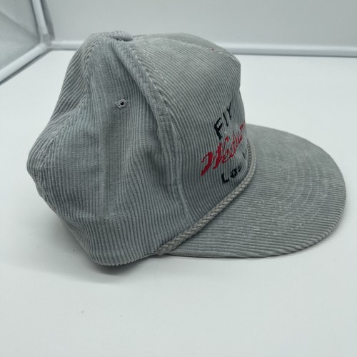 Vintage Corduroy Hat Snap Back Ball Cap Fly With Wedum Supply Las Vegas ‘89 Rope - Picture 4 of 9
