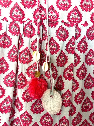 Super *ZARA* Cotton Hand Block Printed Tunic Top with Pom Pom Tassels XL - Picture 5 of 21