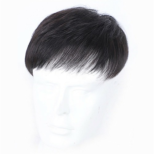 Peluca corta de cabello humano 100% remy recta de seda 100% clip en tupé de cabello humano - Imagen 4 de 12