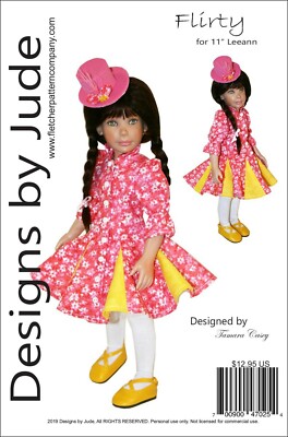 Flirty Doll Clothes Sewing Pattern for 11'' Leeann Dolls