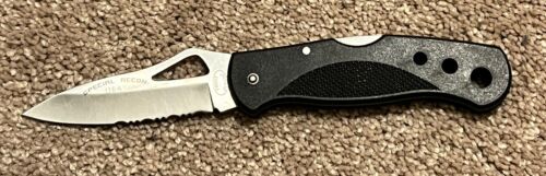 Frost Cutlery Special Recon 3.5" Blade Folding Pocket Knife Black EXCELLENT!! - 第 1/7 張圖片