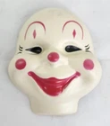Vintage Plastic Clown Doll Face for Crafting - 4 inches