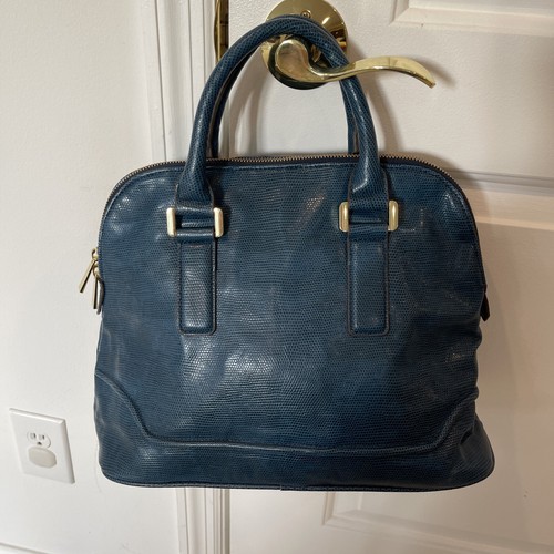 IVANKA TRUMP Blue AVA Faux Snake Skin Vegan Leather Shoulder Hand Bag $150 - Picture 9 of 18