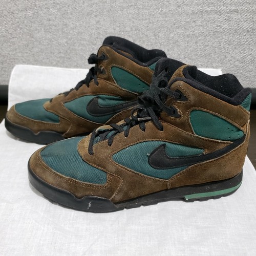 Vtg Nike Caldera Hiking Boots Brown suede green Unisex 7,5 - Picture 5 of 12