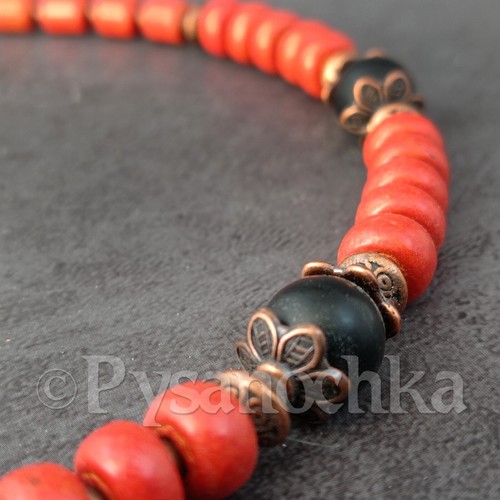 Beaded choker Pendant Mandala. Sun Textured pendant gift for her D 50mm 1.97" - Picture 3 of 11