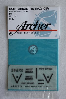 Archer 1/35 USMC Marines M1A1 Abrams Operation Iraqi Freedom OIF Iraq #1 AR35194