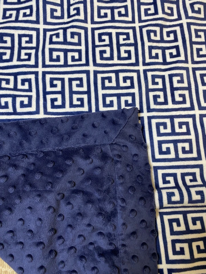 Mudpie Minky Blanket Navy Blue Baby Boy Geometric Ruffle Security Lovey EUC - Image 2 of 4