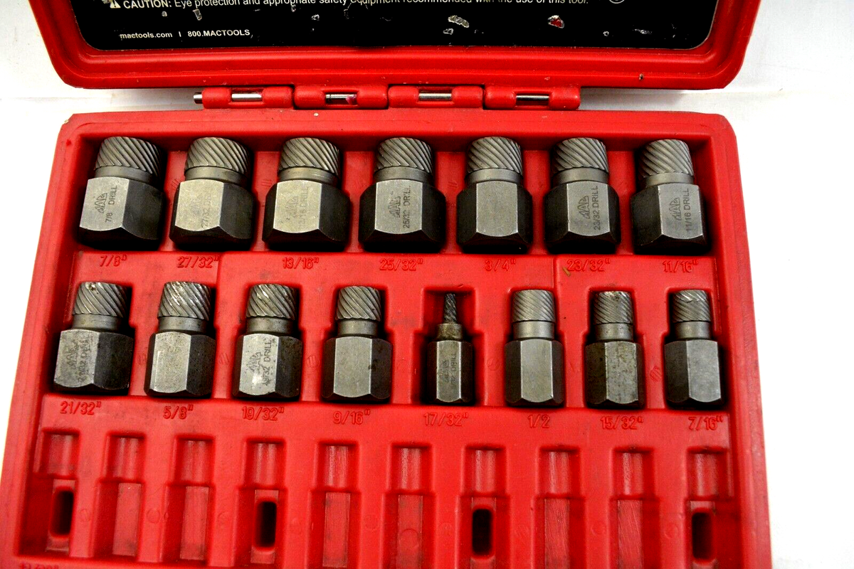 Mac Tools SCEX25S 15 Piece Multi-Spline Screw Drill Index