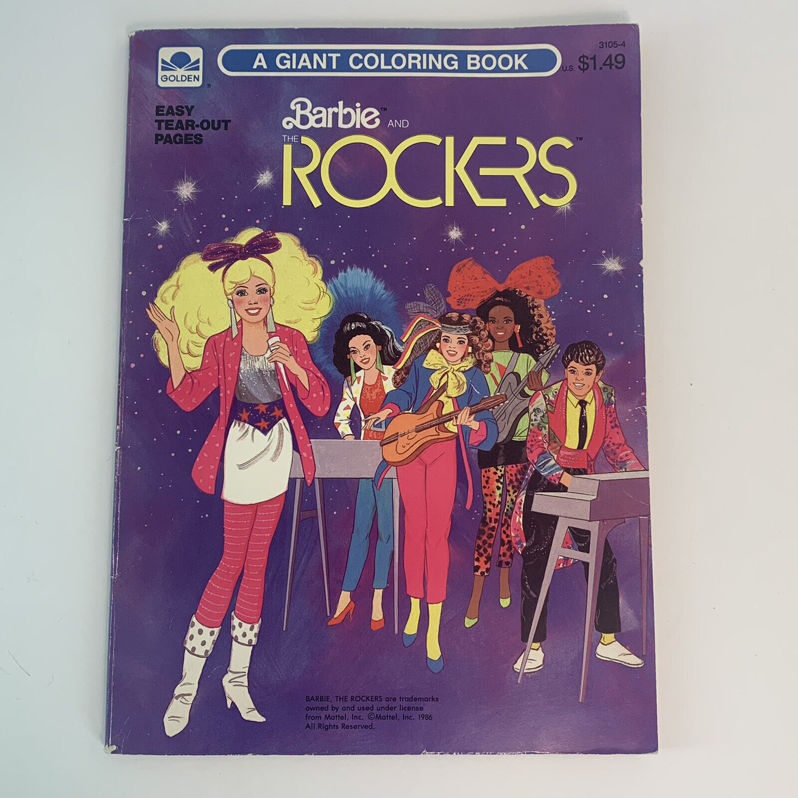 Vintage Golden 1986 Barbie and the Rockers Coloring Book Paperba