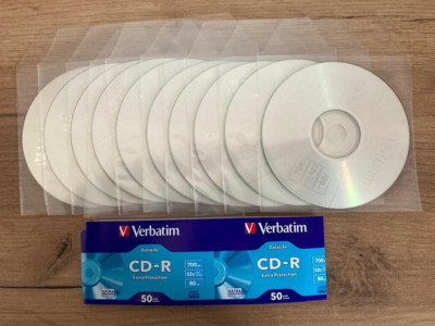 10 empty virgin verbatim CD-R 52x 700MB EXTRA PROTECTION + GIFT 10 SACHETS