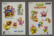 Nintendo Wii U Super Mario 3D World Yoshi's Woolly Promo Sticker Sheets NEW