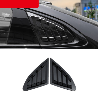 for Chevrolet Malibu 2016-2021 Glossy Black Rear Window Shutter Cover Trim 2pcs