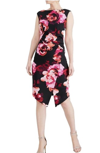 SLNY SL Fashions Floral-Print Tiered Dress Ivory Multi 6 $99.00 | eBay