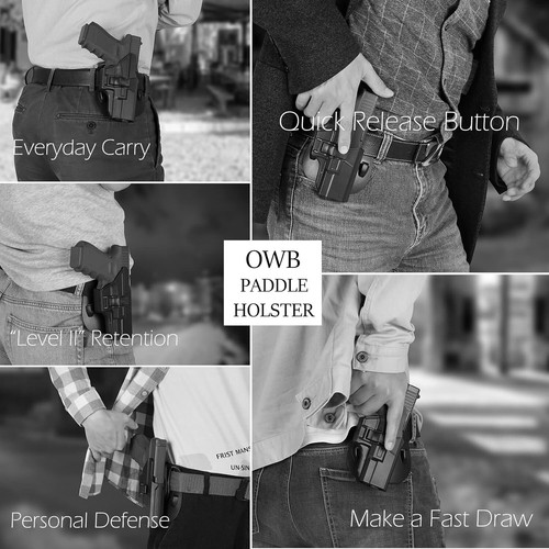 Gun Tactical Holster for Glock Fast Release and Adjustable Cant, Right/Left Hand - Picture 7 of 7