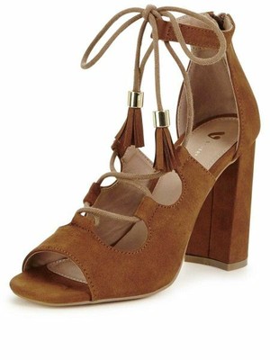 tan block heels closed toe