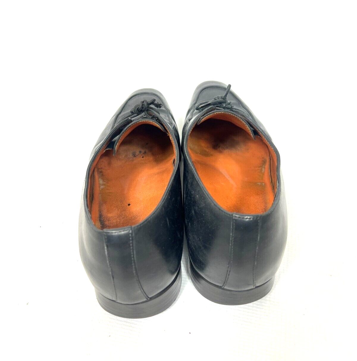 SAOLA Santoni Scarpe Eleganti Derby Punta Pelle Nera Italia Uomo 11 D...