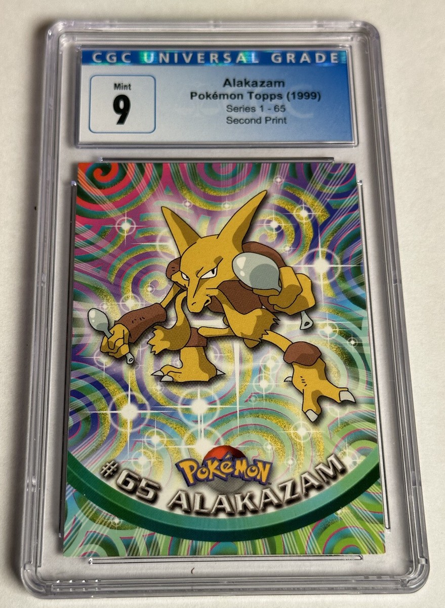 CGC 9 Mint Pokemon Topps 1999 Alakazam 65 Series 1 Second Print