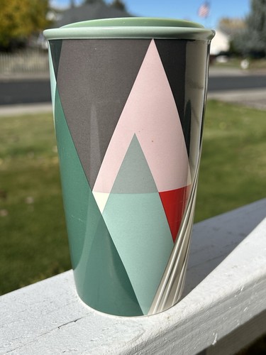 Tazza STARBUCKS 2017 ceramica geometrica albero moderno vacanza viaggio 12 oz - Foto 3 di 15